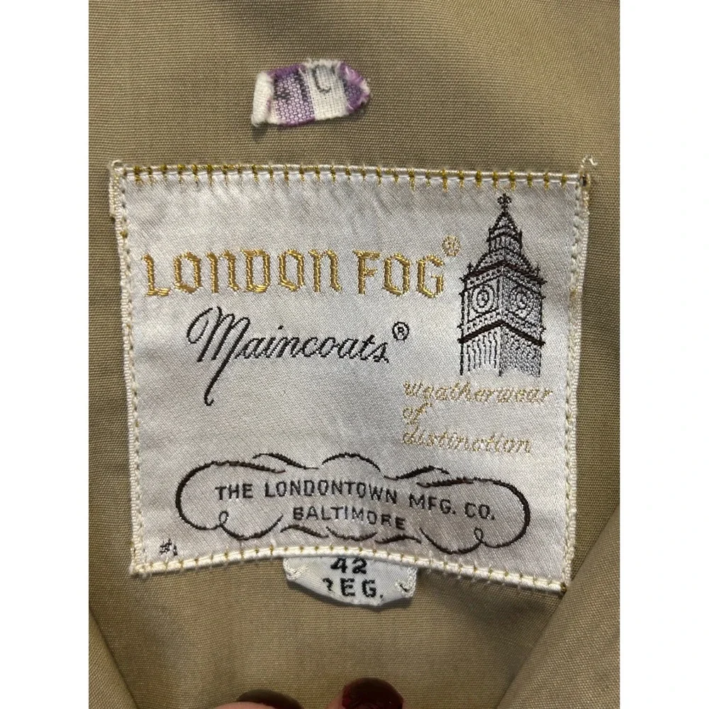 Vintage London Fog Maincoats Harrington Jacket Tan Khaki Full Zip Mens‎ 42 Reg - Picture 3 of 7